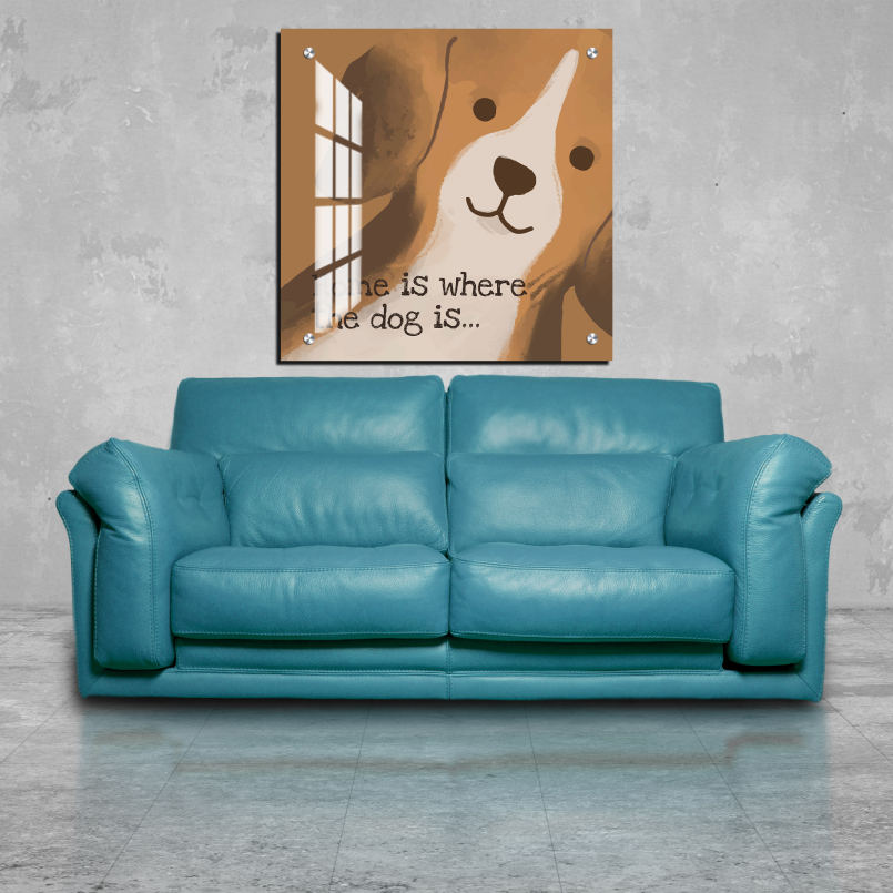 Home Is Where The Dog Is Wood Print Wall Art