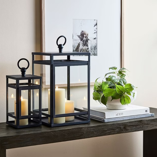 Set of 4 Black Color Handcrafted Lantern