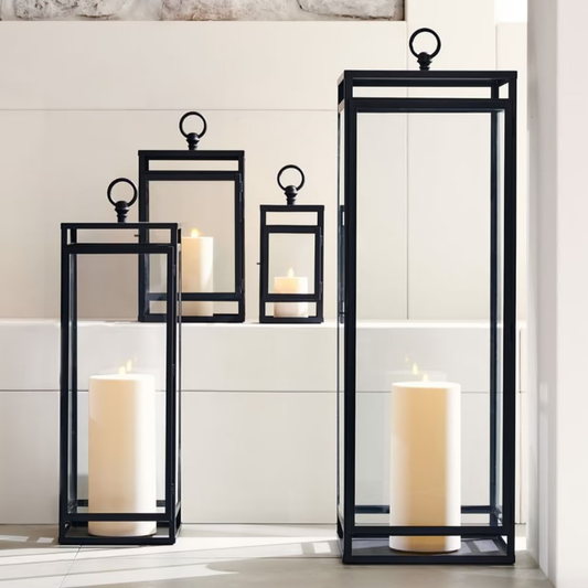 Set of 4 Black Color Handcrafted Lantern