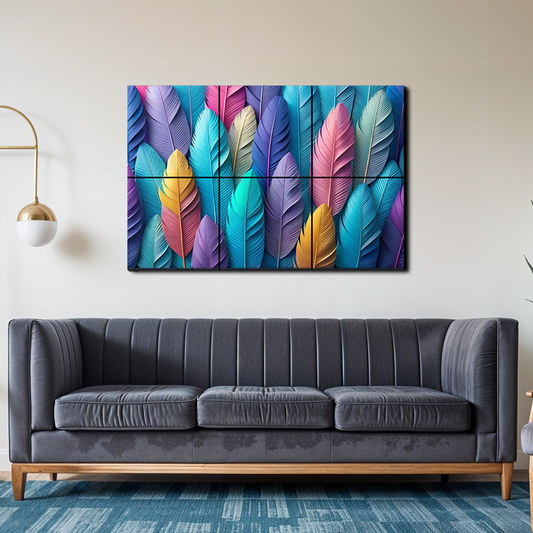 Colorful Feathers Luxury Wall Tiles Set