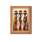 African Women Carrying Pots on Their Head Colorful Wood Print Wall Art 18x23 Inches