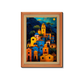 Colorful Village View Wood Print Wall Art 18x23 Inches