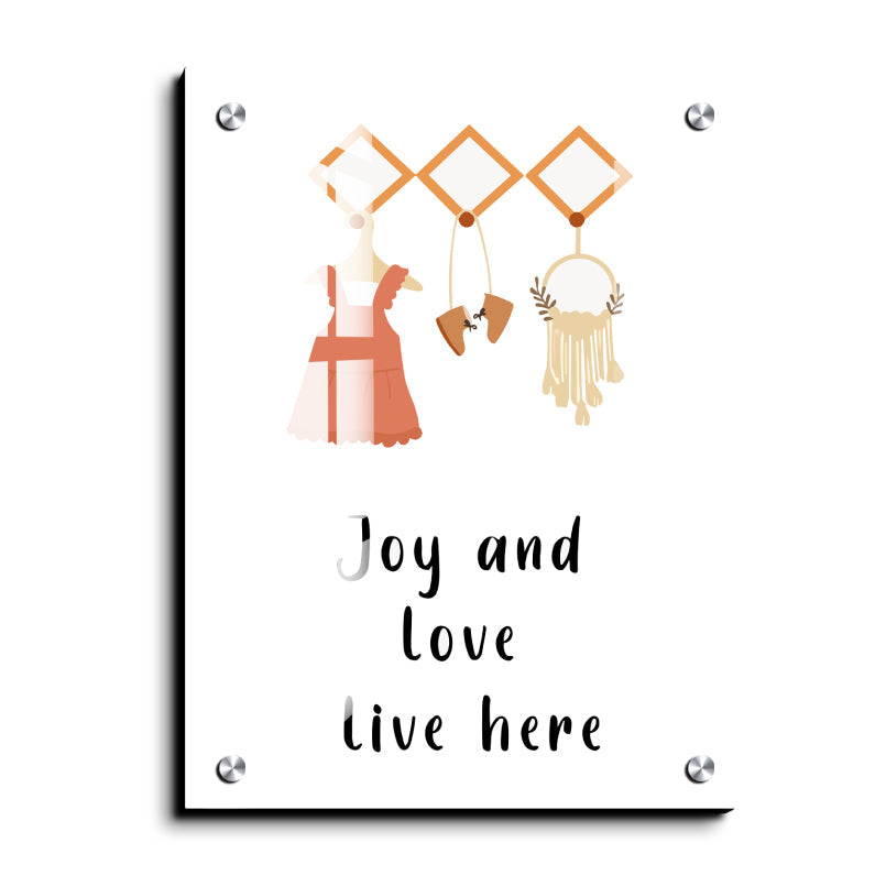 Joy and Love Live Here Wood Print Wall Art