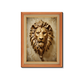 Metallic Lion Wood Print Wall Art 18x23 Inches