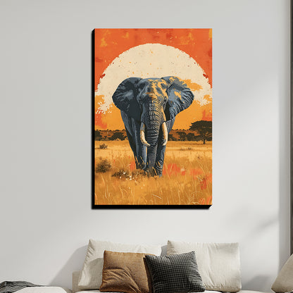 Wildlife Elephant Wood and Acrylic Print Wall Art