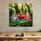 Maa Laxami With Saraswati And Ganessha Wood Print Wall Art