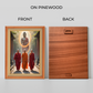 Monk With Budha On Background Wood Print Wall Art 18x23 Inches