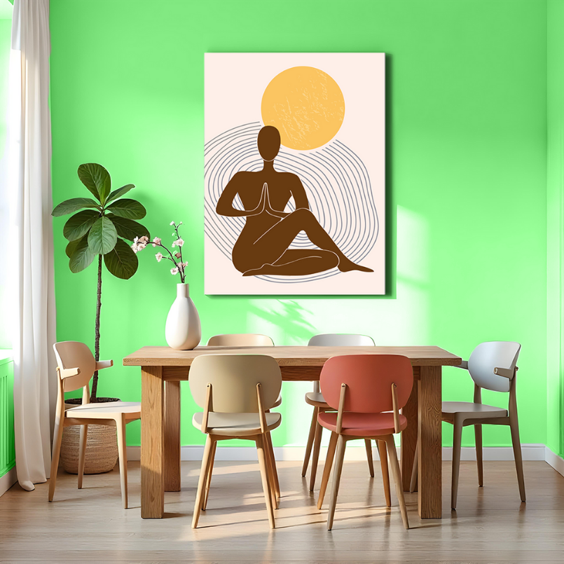 Yoga Wood Print Wall Art Boho