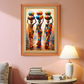 African Women Carrying Pots on Their Head Colorful Wood Print Wall Art 18x23 Inches