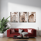 Morocco Oriental Bohemian Wood Print Wall Art Set of 3