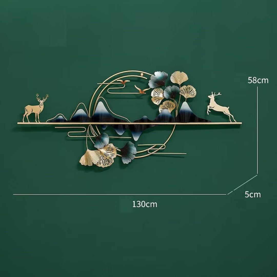 Deer Landscape Nature 3D Metal Wall Art