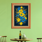 Blue And Yellow Flowers Wood Print Wall Art 18x23 Inches