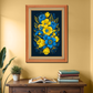 Blue And Yellow Flowers Wood Print Wall Art 18x23 Inches