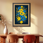 Blue And Yellow Flowers Wood Print Wall Art 18x23 Inches