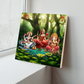 Maa Laxami With Saraswati And Ganessha Wood Print Wall Art