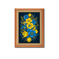 Blue And Yellow Flowers Wood Print Wall Art 18x23 Inches