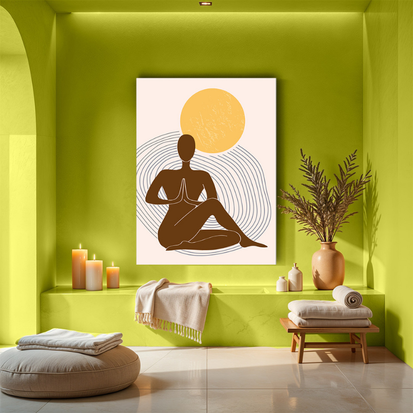 Yoga Wood Print Wall Art Boho