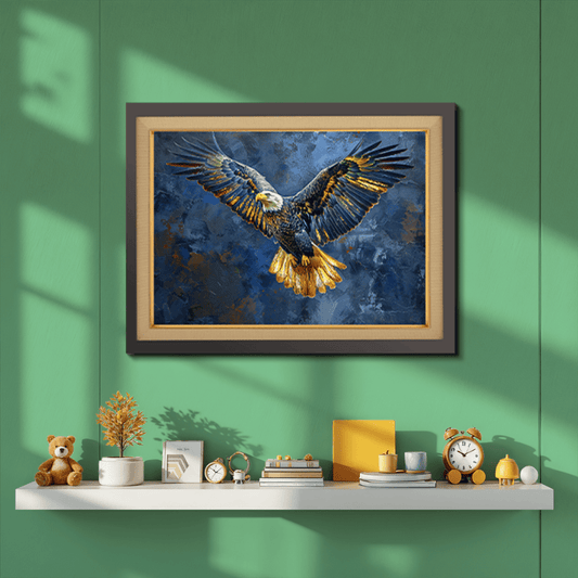 Flying Eagle Wood Print Wall Art 23x17.5 Inches