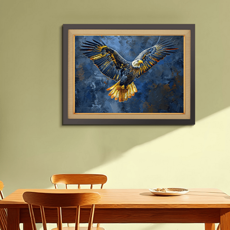 Flying Eagle Wood Print Wall Art 23x17.5 Inches