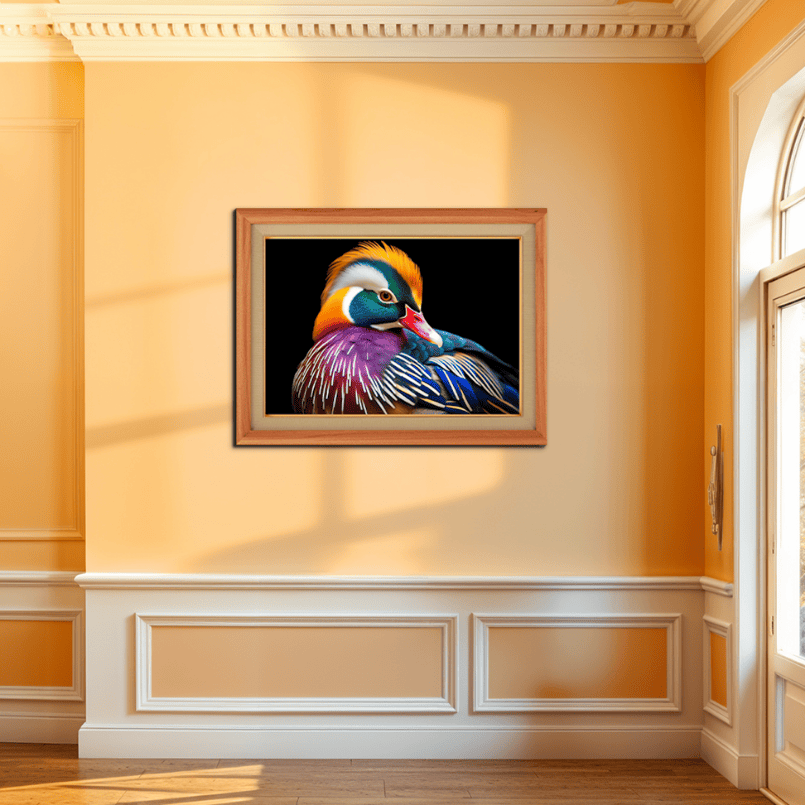 Mandarin Duck Living Life In Nature Wood Print Wall Art 23x17.5 Inches