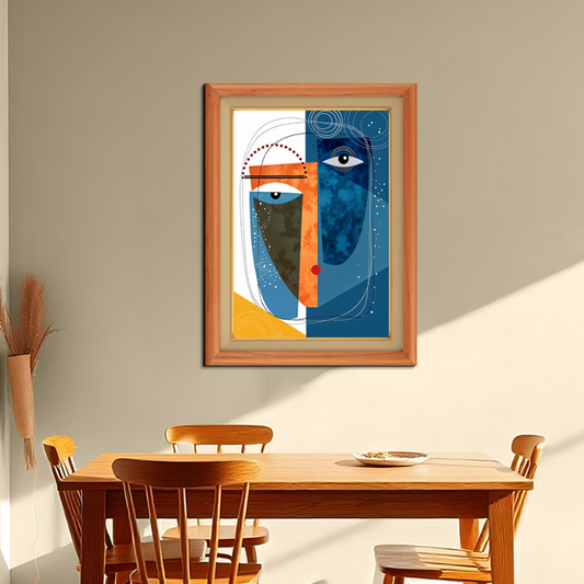 Face Abstract Wood Print Wall Art 18x23 Inches