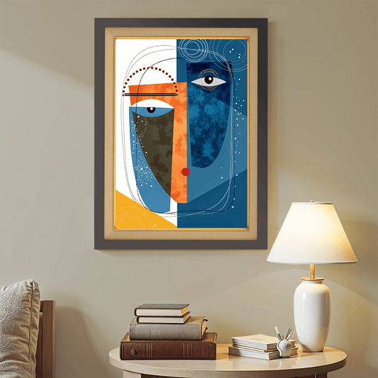 Face Abstract Wood Print Wall Art 18x23 Inches