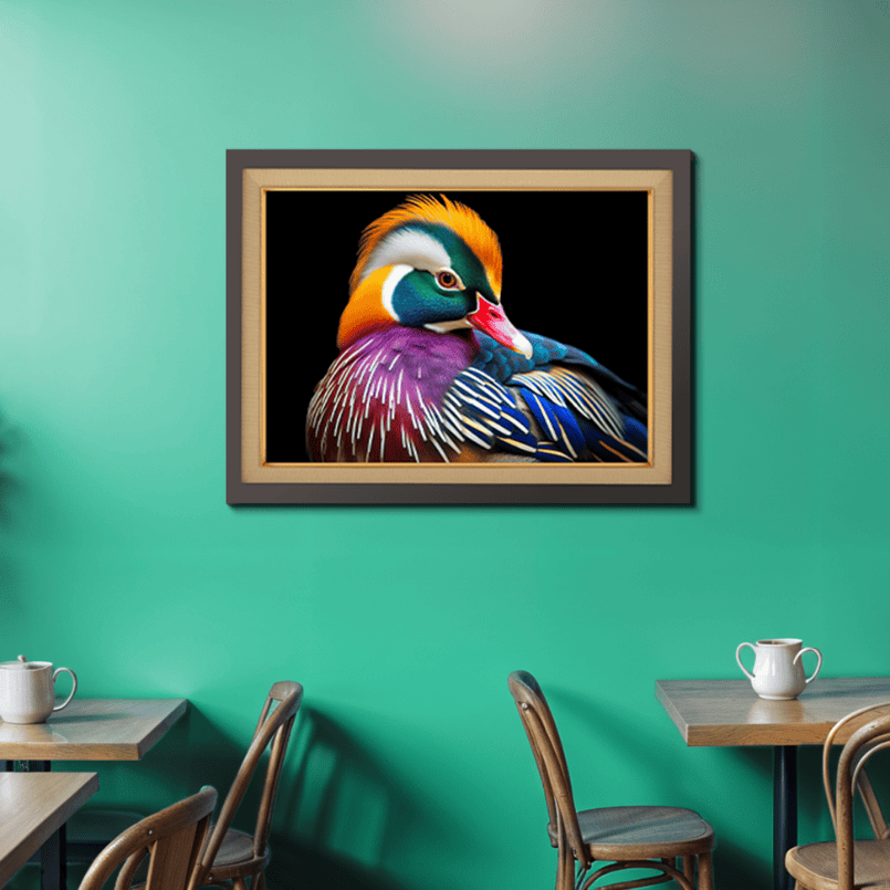 Mandarin Duck Living Life In Nature Wood Print Wall Art 23x17.5 Inches