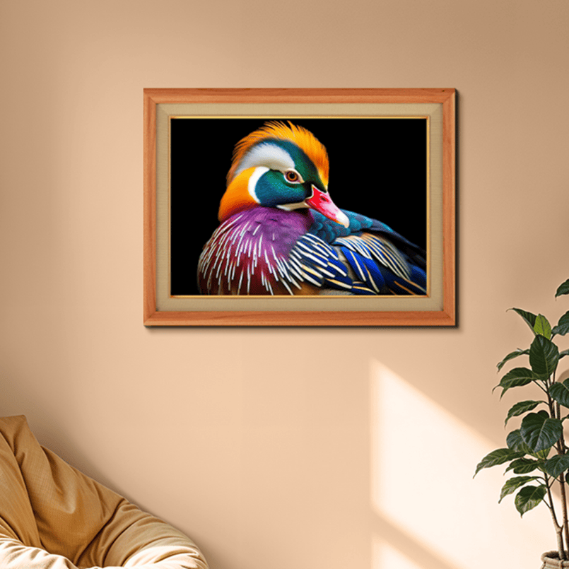 Mandarin Duck Living Life In Nature Wood Print Wall Art 23x17.5 Inches