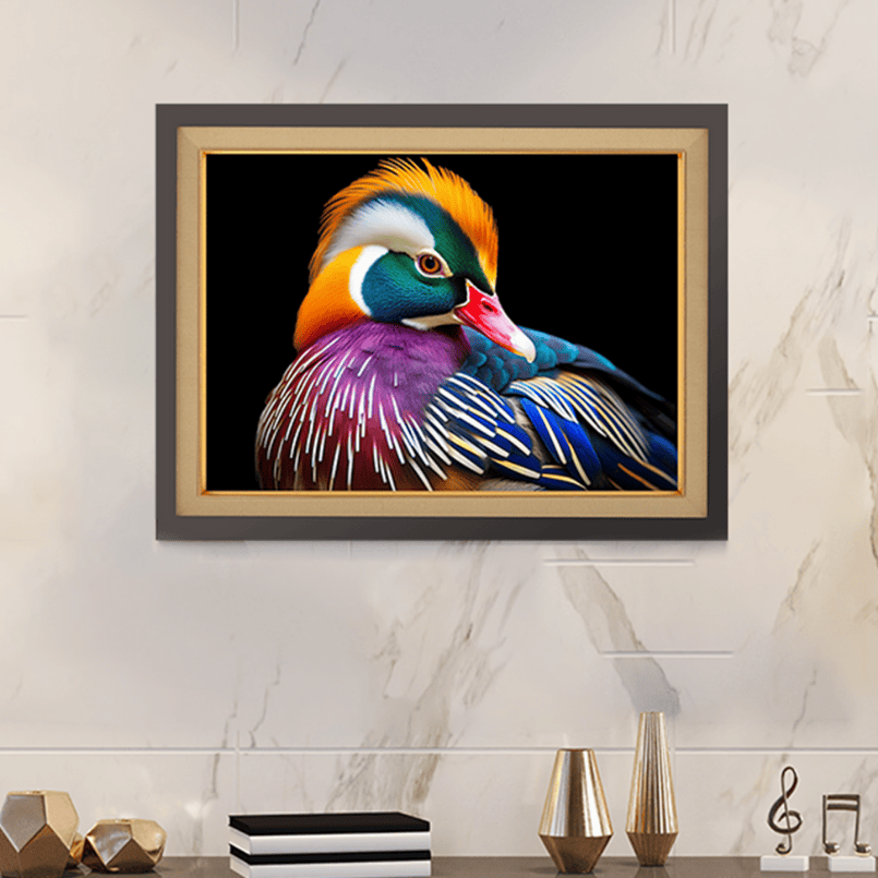 Mandarin Duck Living Life In Nature Wood Print Wall Art 23x17.5 Inches