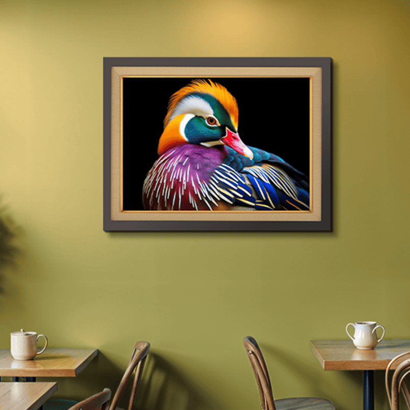 Mandarin Duck Living Life In Nature Wood Print Wall Art 23x17.5 Inches