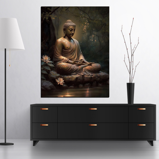 Meditating Buddha Wood Print Wall Art