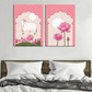 Cow and Lotus Pink Pichwai Wood Print Wall Art Set of 2