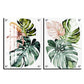 Tropical Leaf Wood Print Wall Art Set of 2