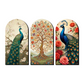 Set of 3 Peacock and Tree Wood Print Wall Art