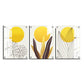 Yellow Botanical Wood Print Wall Art Set of 3