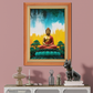 Buddha Chanting With Colorful Background Wood Print Wall Art 18x23 Inches