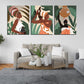 Tribal Women Boho Wood Print Wall Art Set of 3