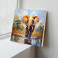 Elephant Colorful Wood Print Wall Art