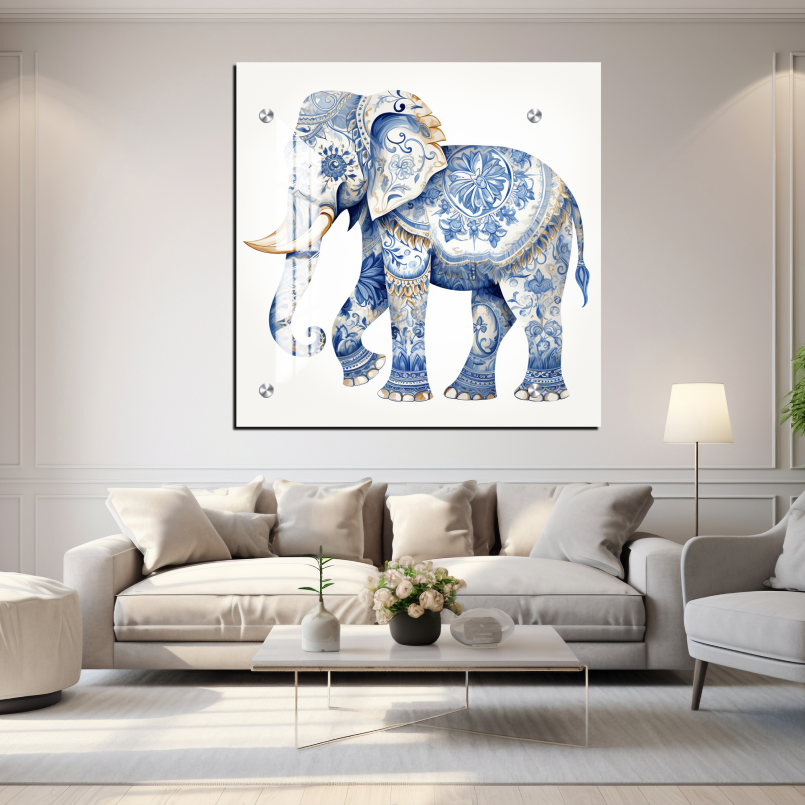 Baby Elephant Wood Print Wall Art For Prosperity and Luck