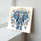 Elephant Mandala Wood Print Wall Art Blue