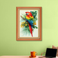 Colorful Parrot Bird On Branch Wood Print Wall Art 18x23 Inches