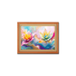 Colorful Digital Flowers Wood Print Wall Art 23x18 Inches