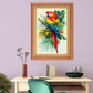 Colorful Parrot Bird On Branch Wood Print Wall Art 18x23 Inches