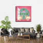 Sacred Cows Pink Pichwai Wood Print Wall Art Pink