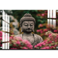 Buddha Meditating Statue in Nature Wood Print Wall Art