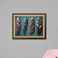 Metallic Feather Leaf Wood Print Wall Art 23x17.5 Inches