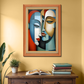 Two Abstract Faces  Wood Print Wall Art 18x23 Inches