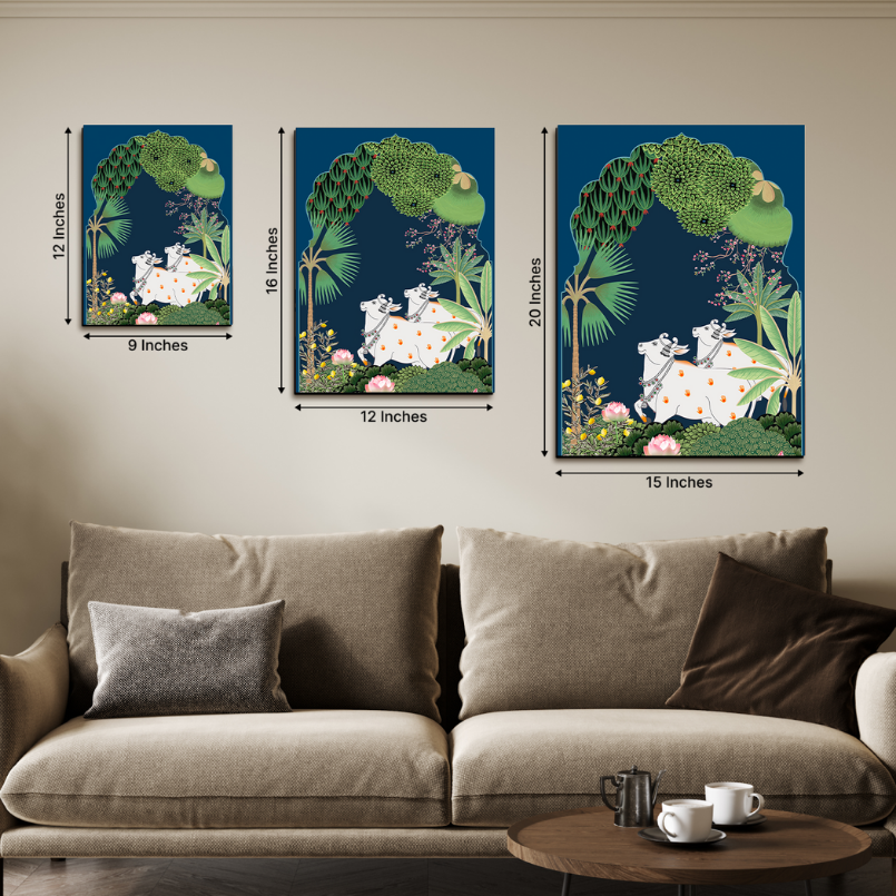 Pichwai Cow Painting Wood Print Wall Art