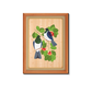 Two Pigeon On Bamboo Veneer Wood Print Wall Art 18x23 Inches