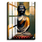 Buddha Meditating in Lotus Wood Print Wall Art